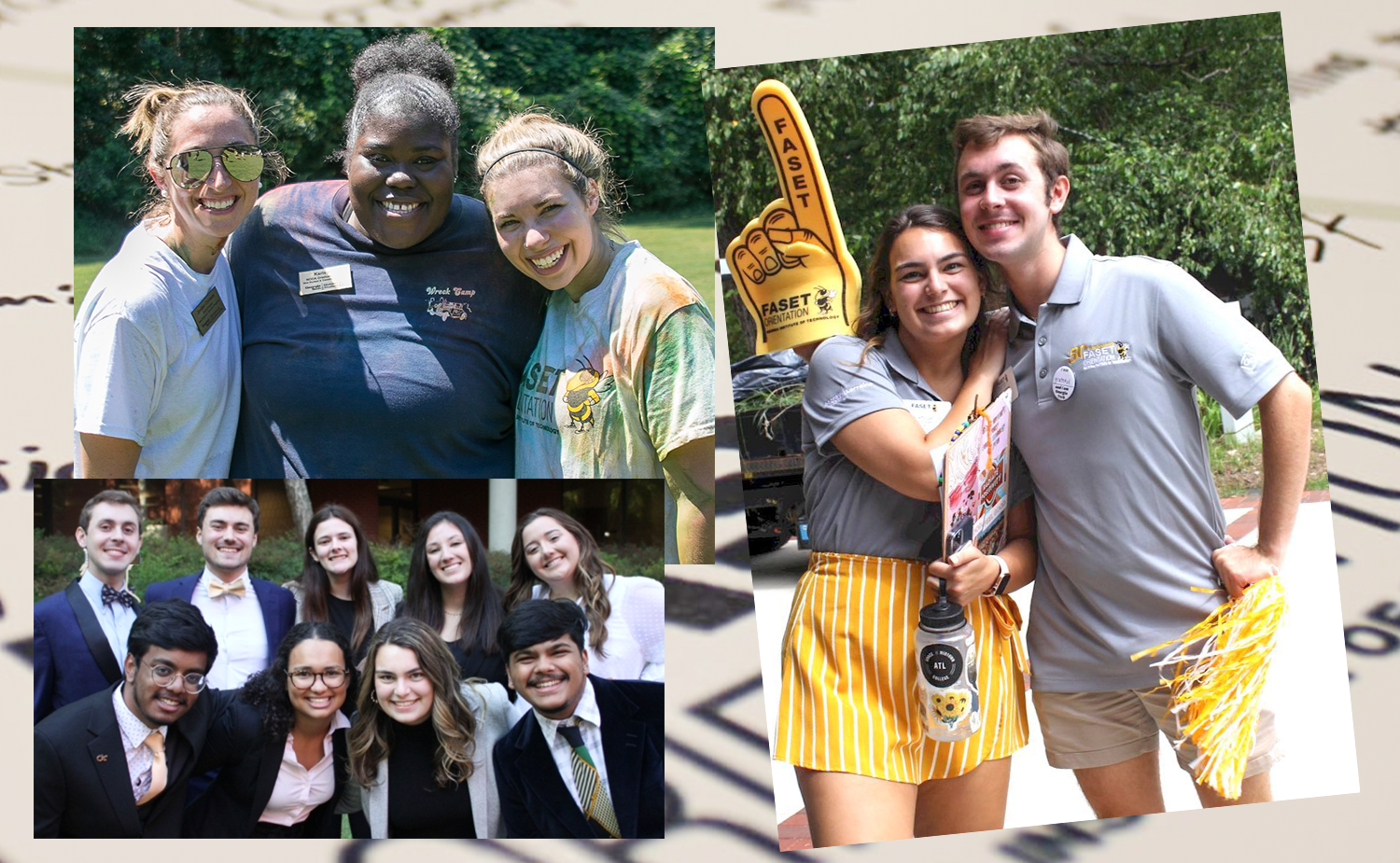 Collage of FASET, Camp Wreck, and Council leaders.